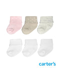 Set de 6 Pares de Medias Unicolores (Blanco/Rosado/Beige/Gris)