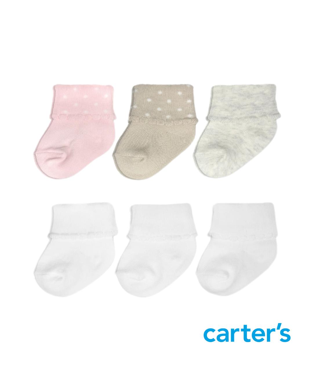 Set de 6 Pares de Medias Unicolores (Blanco/Rosado/Beige/Gris)