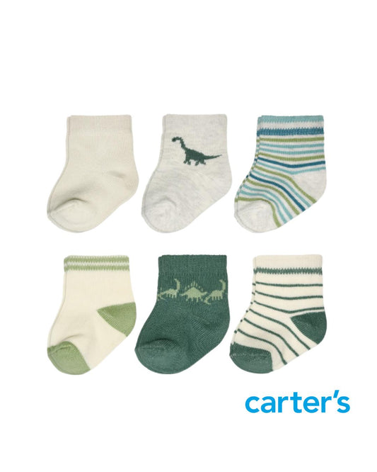 Set de 6 Pares de Medias de Dinosaurios Multi Estampados