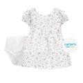 Vestido Blanco/Floral con Cubre Pañal
