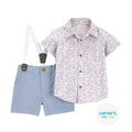 Camisa Floral con Short de Tirantes