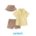 Conjunto de 3 Piezas de Sombreo, Chemise Amarilla y Short